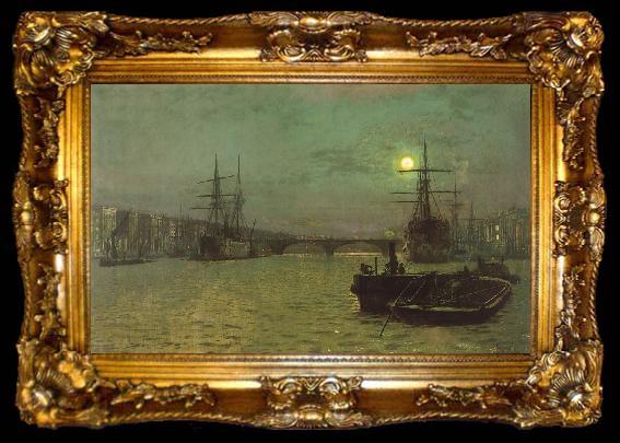 framed  Atkinson Grimshaw London Bridge, Half Tide, ta009-2